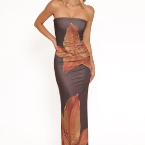 Ginny Strapless Maxi Dress - Brown(XS)